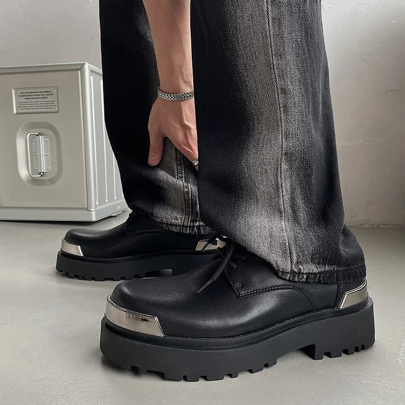 Metal Trim Lug Sole Shoes-streetwear-techwear