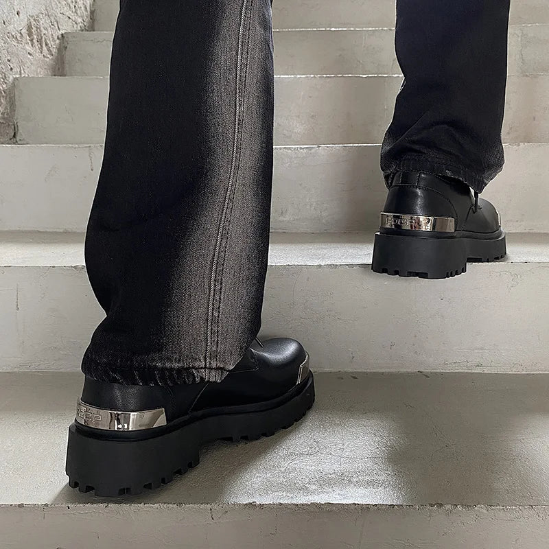 Metal Trim Lug Sole Shoes-streetwear-techwear