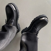 Metal Trim Lug Sole Shoes-streetwear-techwear