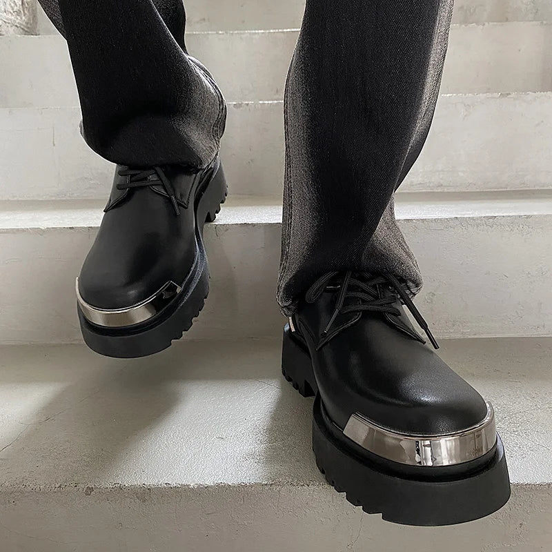 Metal Trim Lug Sole Shoes-streetwear-techwear