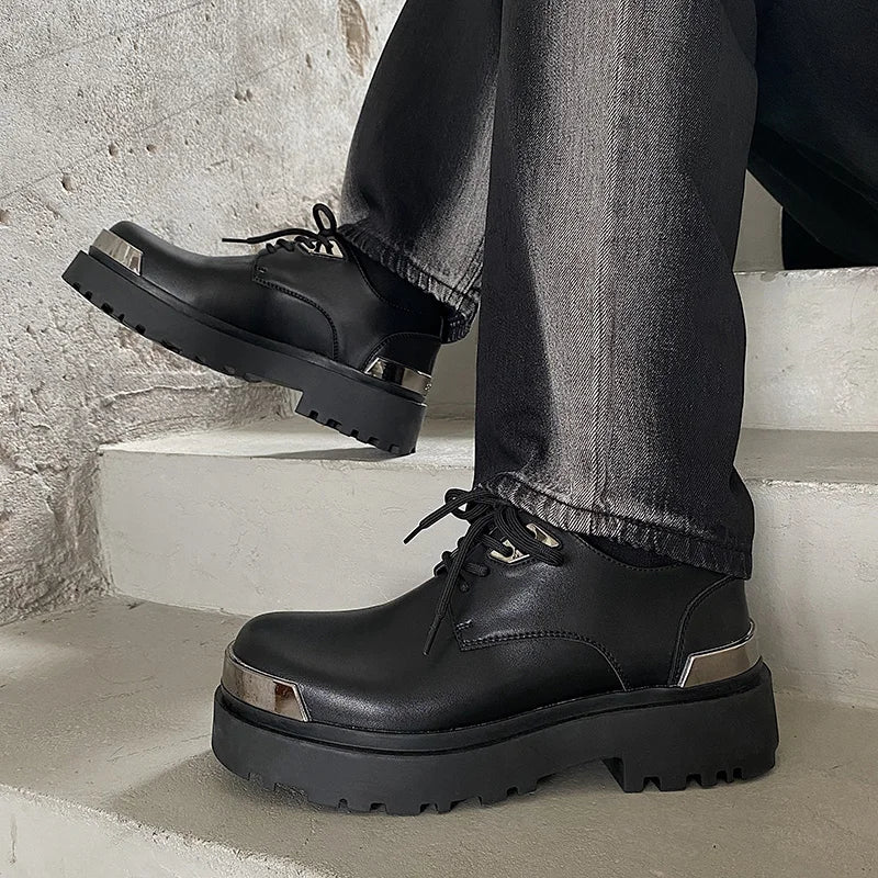 Metal Trim Lug Sole Shoes-streetwear-techwear