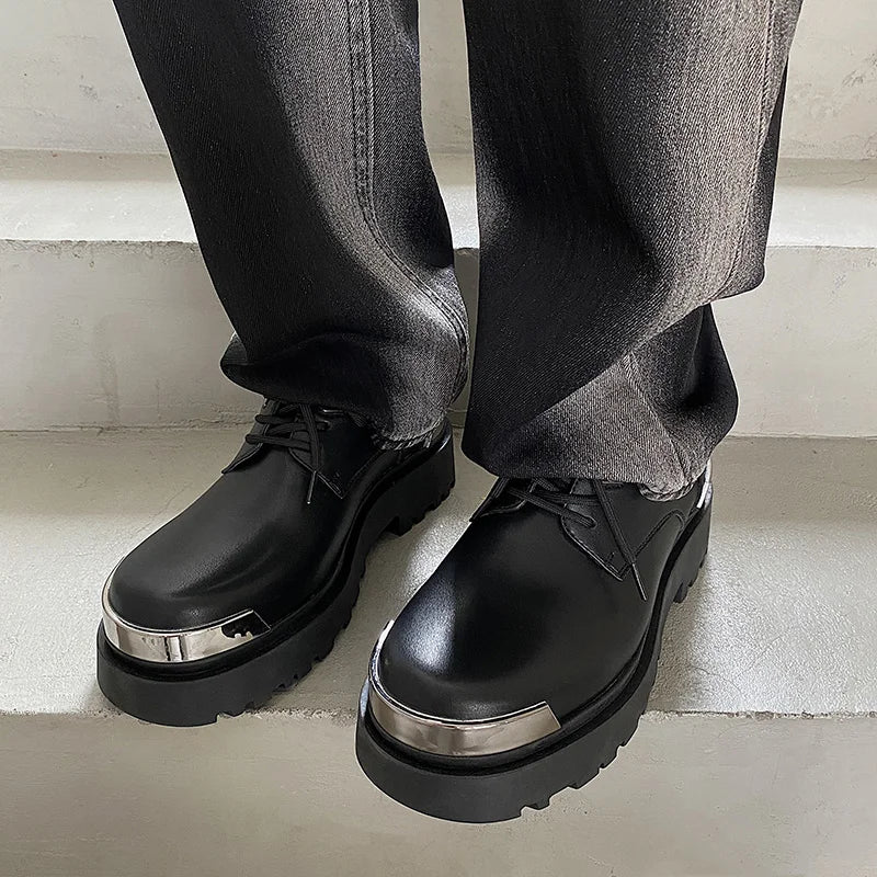 Metal Trim Lug Sole Shoes-streetwear-techwear
