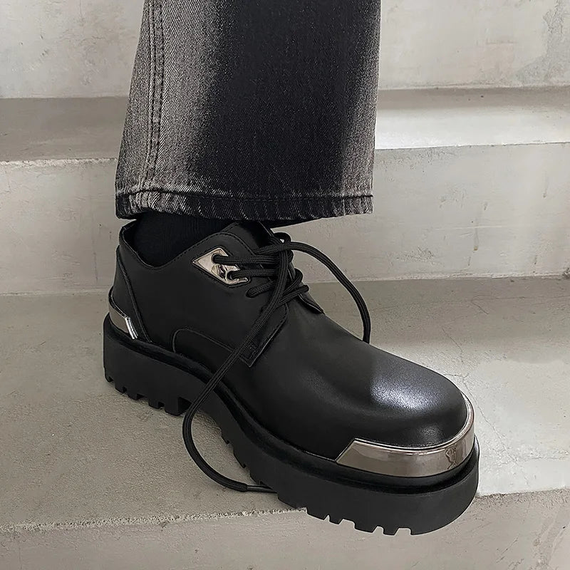 Metal Trim Lug Sole Shoes-streetwear-techwear
