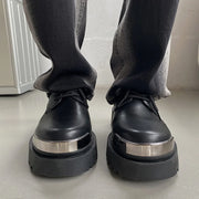 Metal Trim Lug Sole Shoes-streetwear-techwear