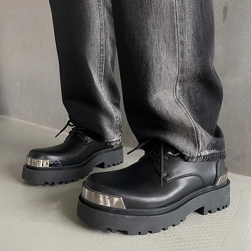 Metal Trim Lug Sole Shoes-streetwear-techwear