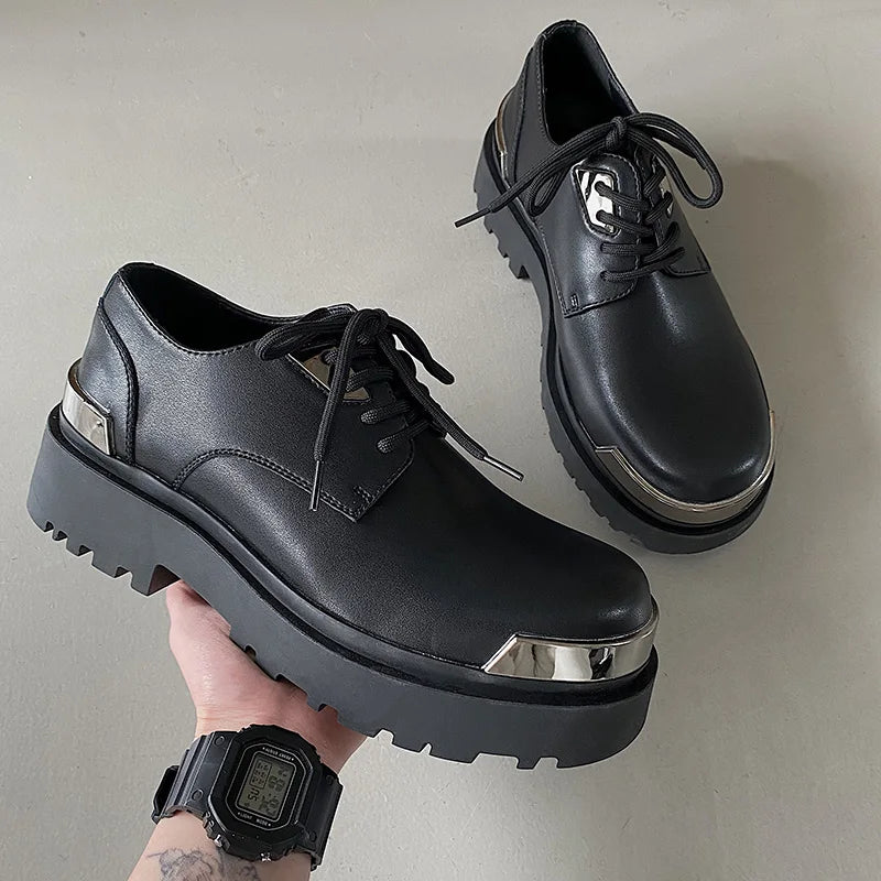 Metal Trim Lug Sole Shoes-streetwear-techwear