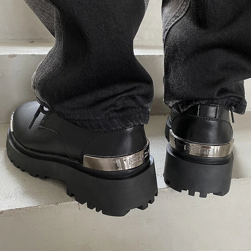 Metal Trim Lug Sole Shoes-streetwear-techwear