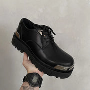 Metal Trim Lug Sole Shoes-streetwear-techwear