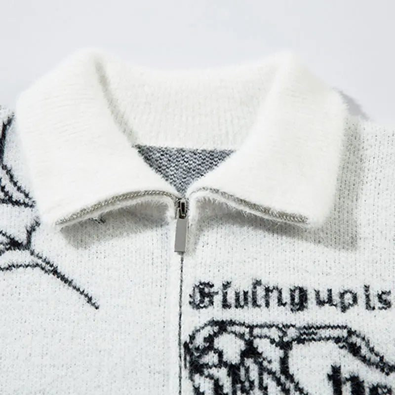 Nocturne Knitted Zip-Up Jacket-streetwear-techwear