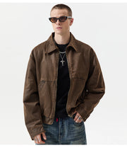 Oil-Waxed Canvas Zip Jacket-streetwear-techwear