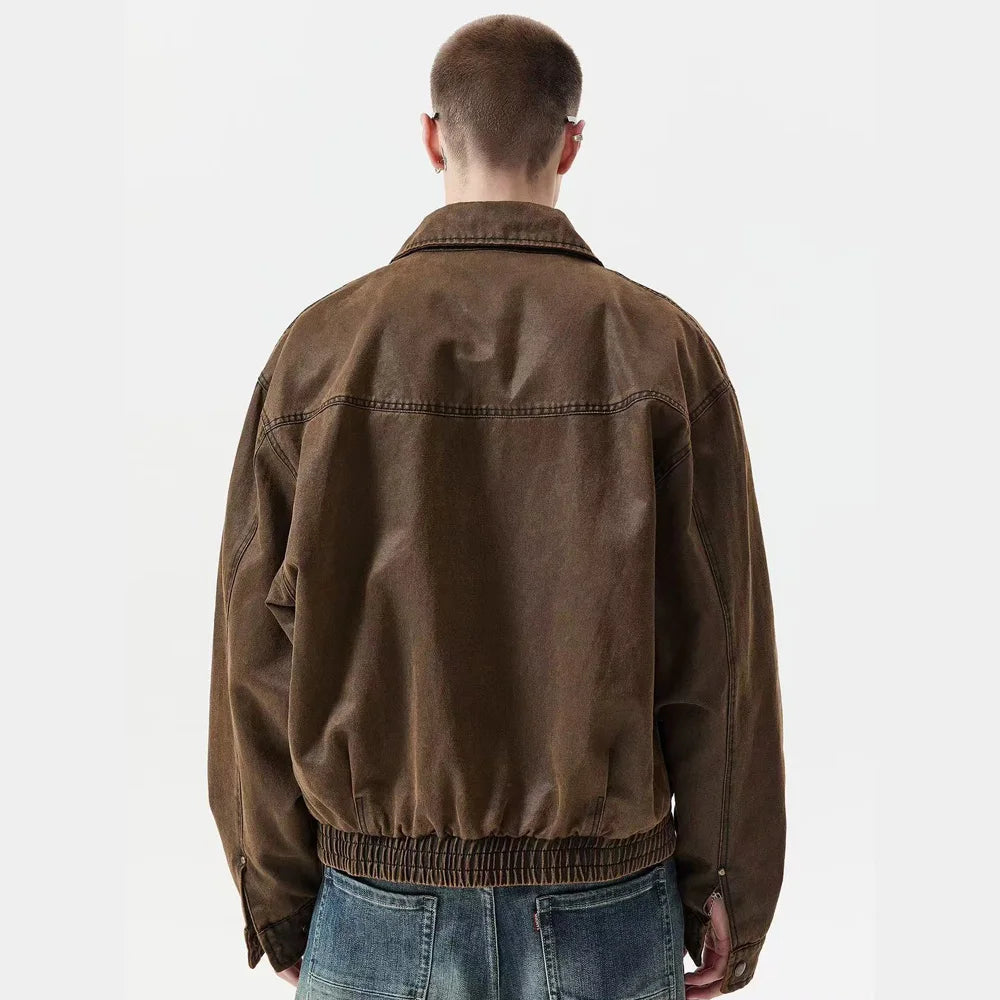 Oil-Waxed Canvas Zip Jacket-streetwear-techwear