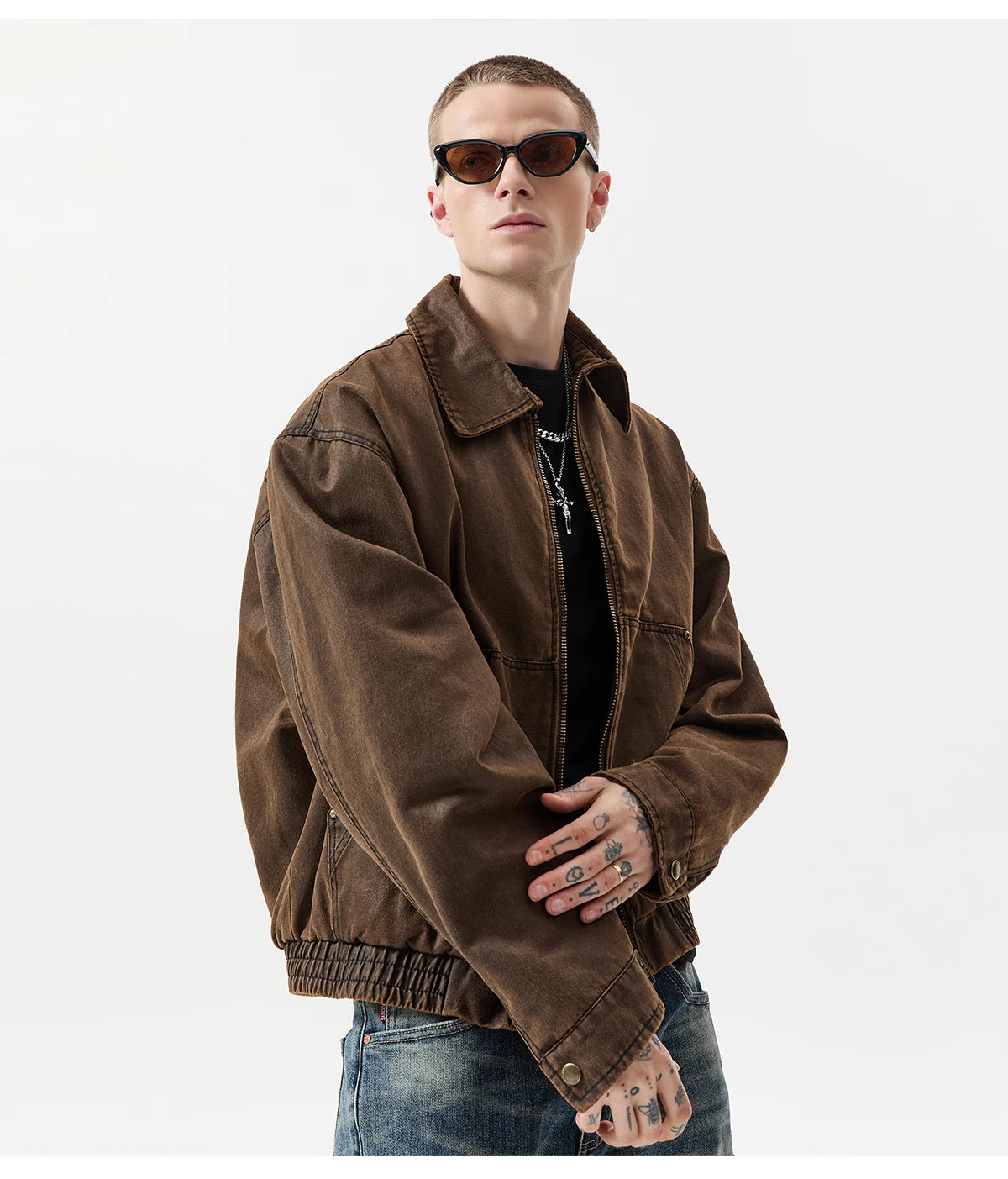 Oil-Waxed Canvas Zip Jacket-streetwear-techwear