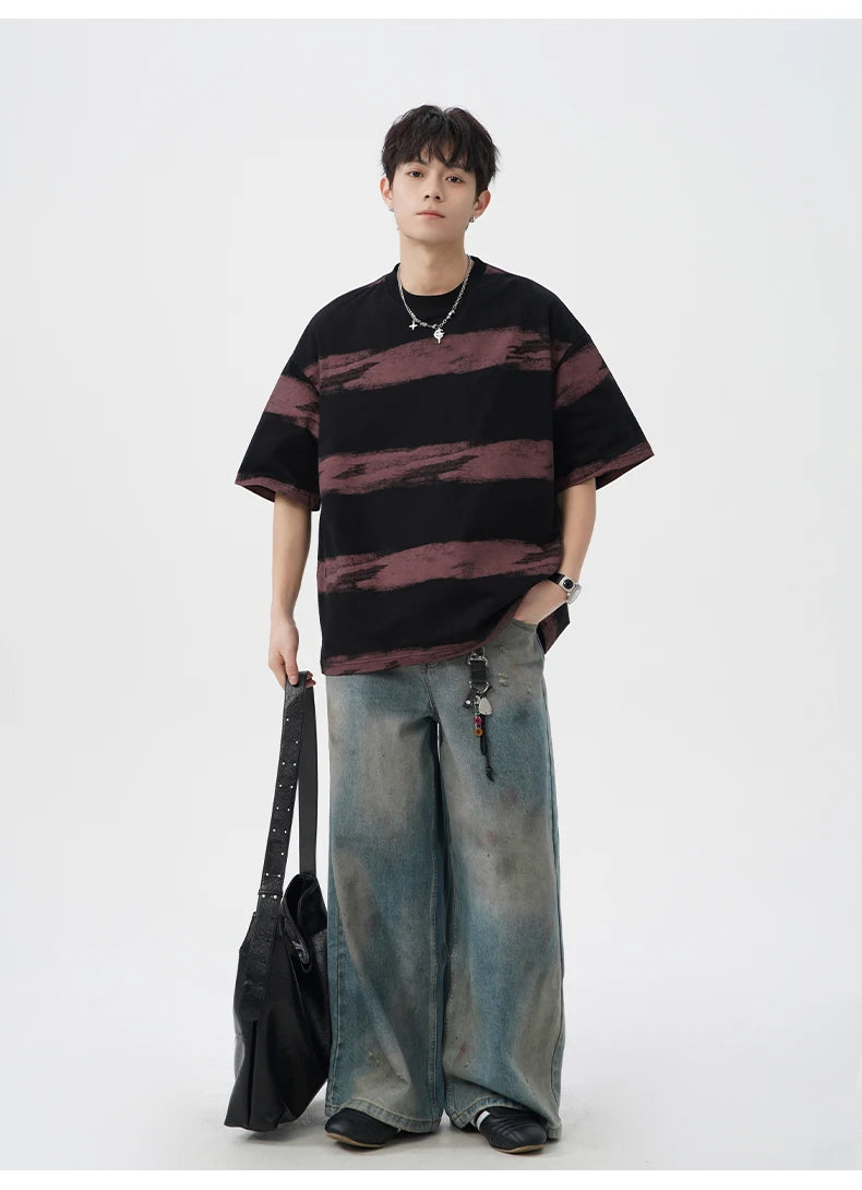 Painted Stripe T-Shirt-streetwear-techwear