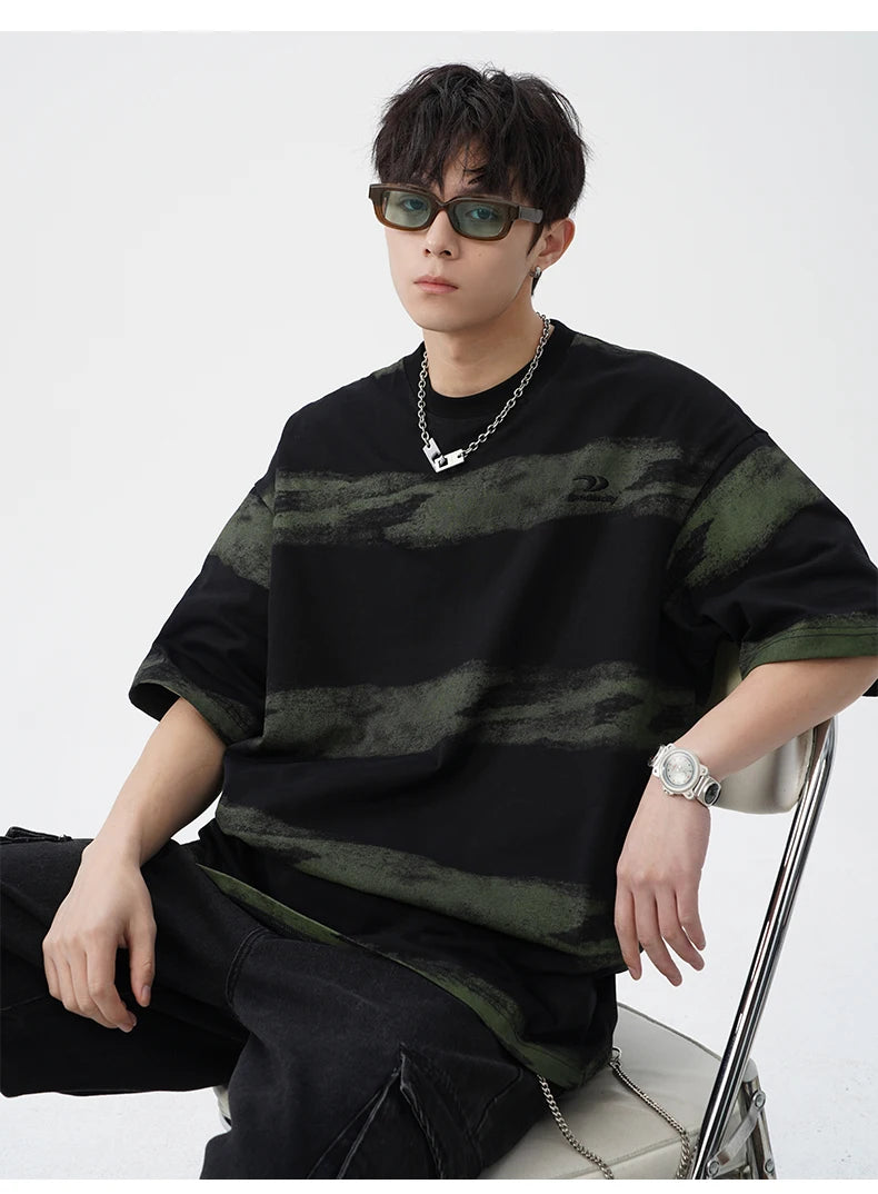 Painted Stripe T-Shirt-streetwear-techwear