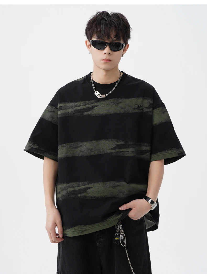 Painted Stripe T-Shirt-streetwear-techwear