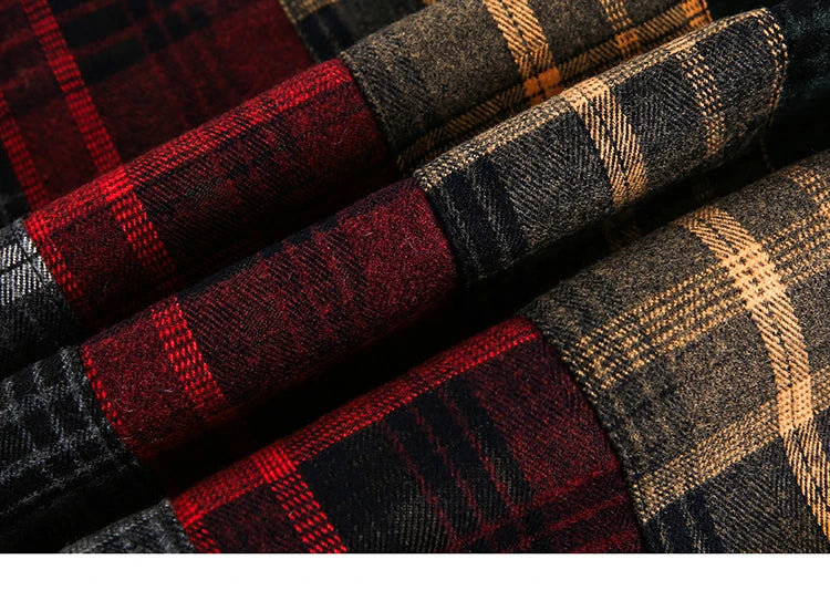 Patchwork Plaid Over Shirt-streetwear-techwear