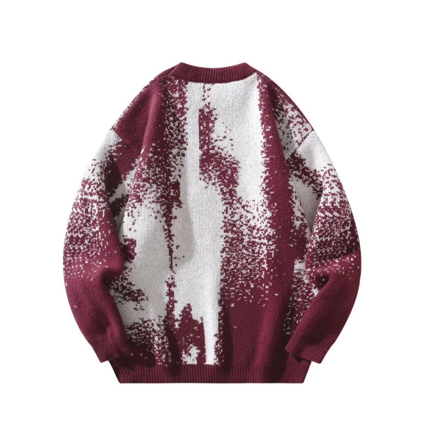 Pixelated Knitted Sweater-streetwear-techwear