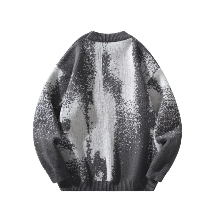 Pixelated Knitted Sweater-streetwear-techwear