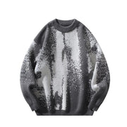 Pixelated Knitted Sweater-streetwear-techwear