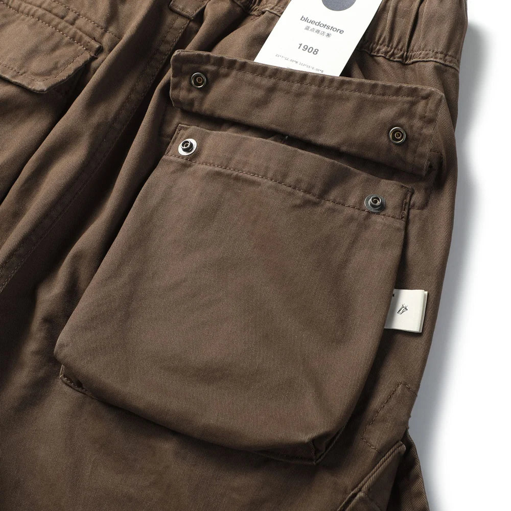 Pleated Knee Workwear Cargo Pants-streetwear-techwear