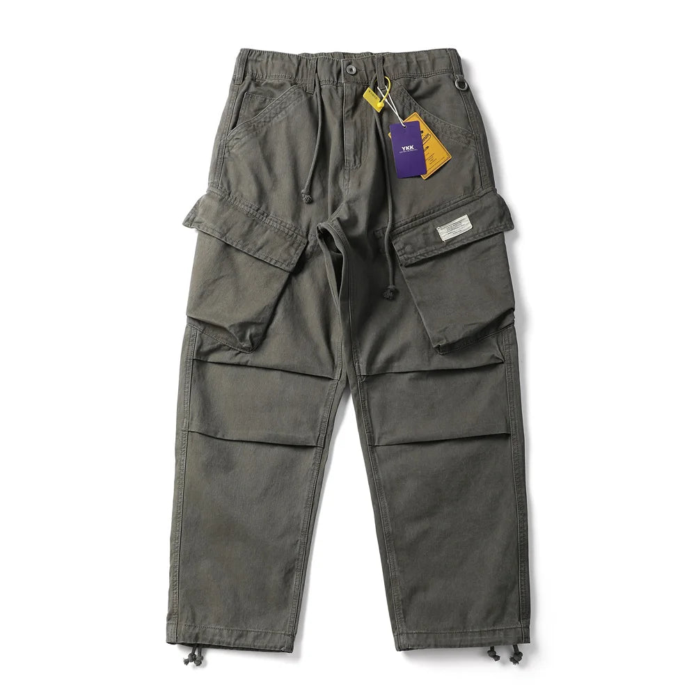 Pleated Knee Workwear Cargo Pants-streetwear-techwear
