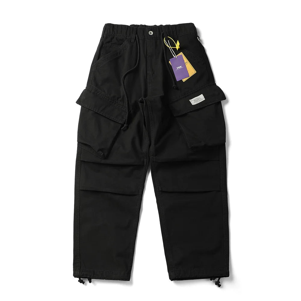 Pleated Knee Workwear Cargo Pants-streetwear-techwear