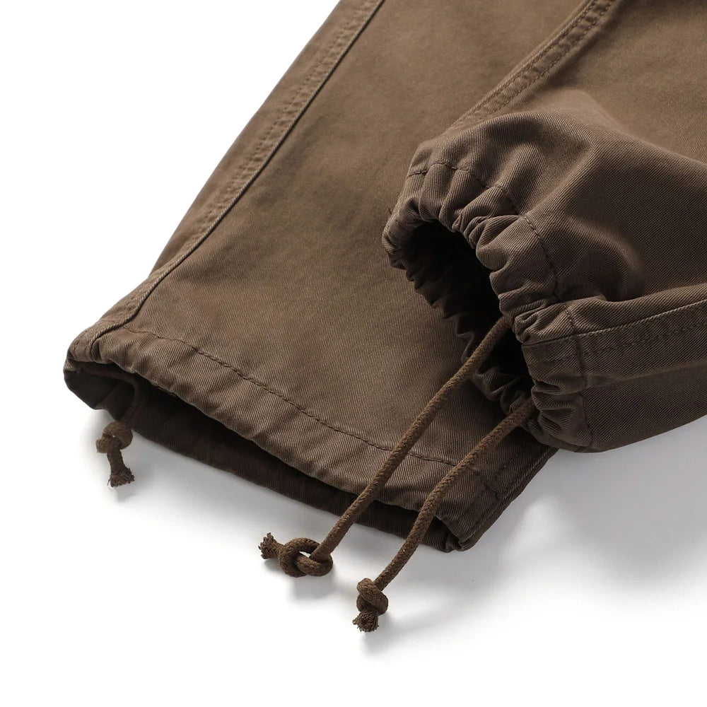 Pleated Knee Workwear Cargo Pants-streetwear-techwear