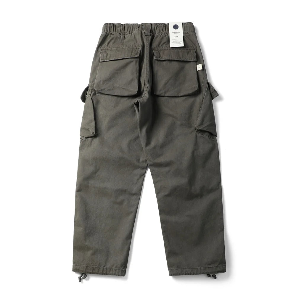 Pleated Knee Workwear Cargo Pants-streetwear-techwear
