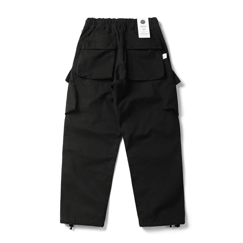 Pleated Knee Workwear Cargo Pants-streetwear-techwear