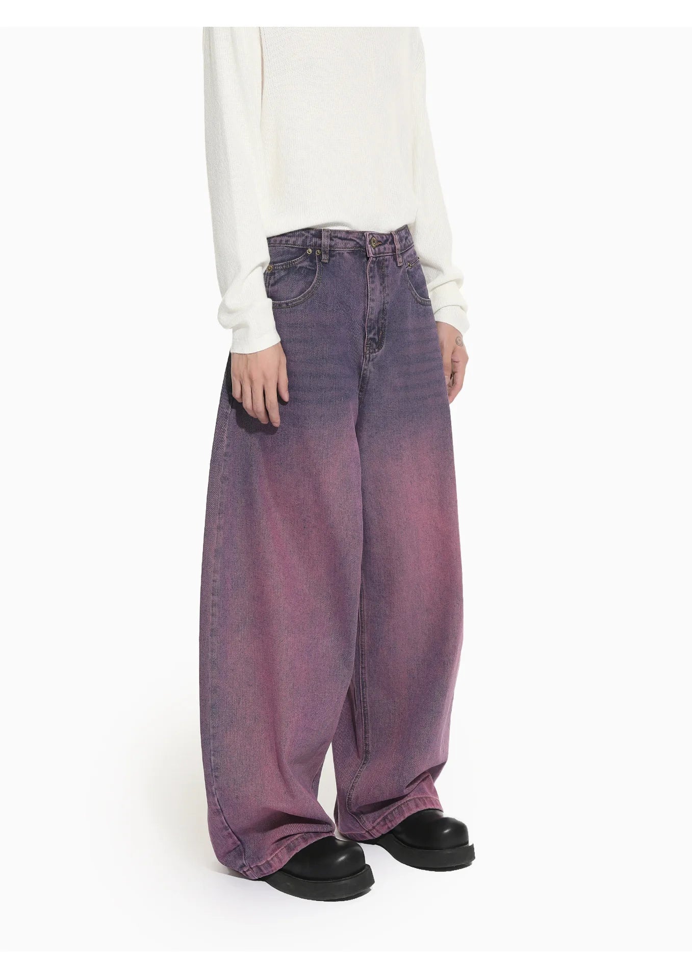 Purple Aura Arc-Leg Jeans-streetwear-techwear