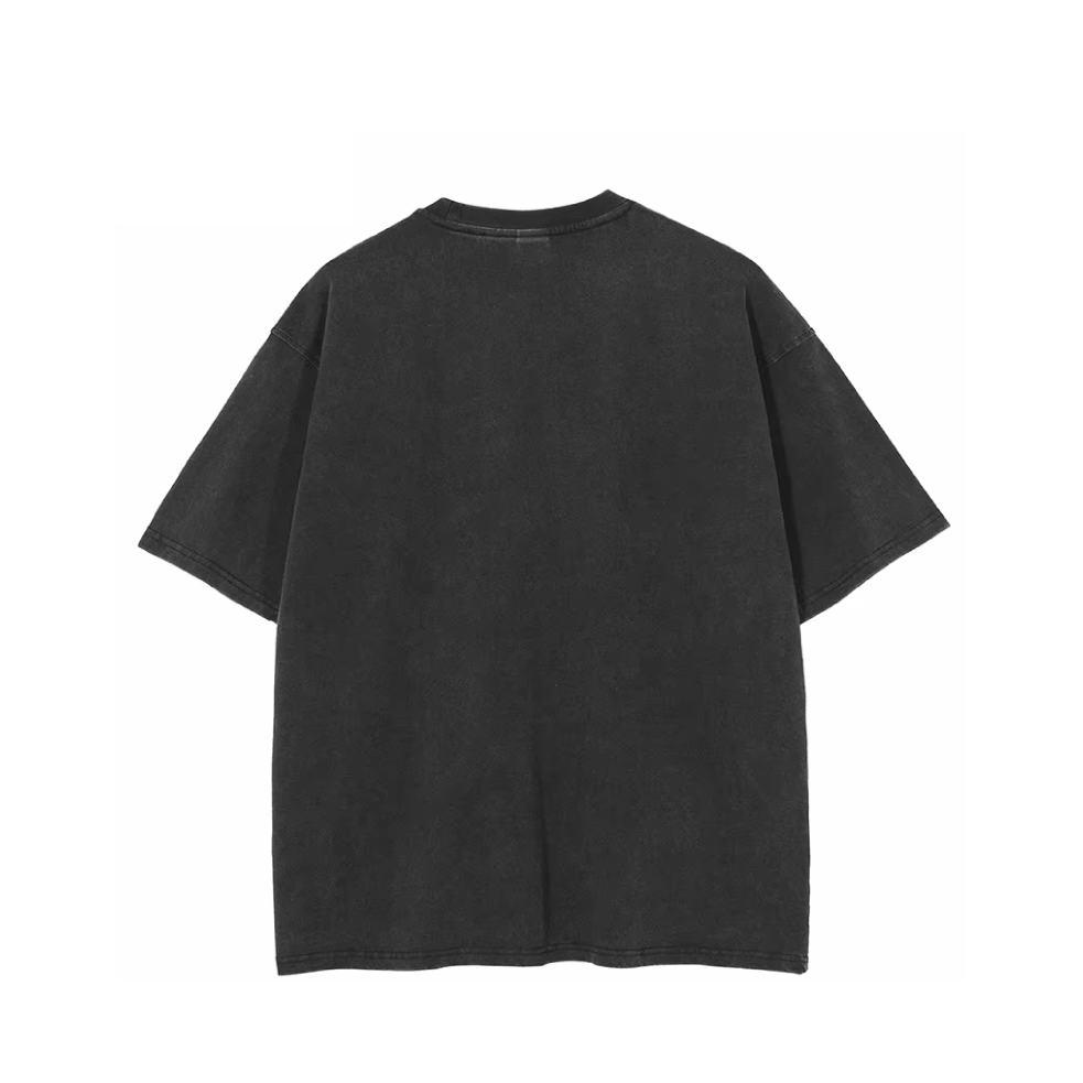 'Red Phantom Face' Acid Wash Graphic T-Shirt-streetwear-techwear