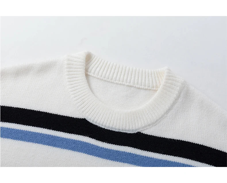 Retro 90's Stripe Sweater-streetwear-techwear