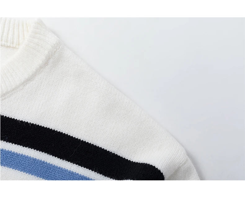 Retro 90's Stripe Sweater-streetwear-techwear