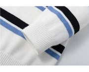 Retro 90's Stripe Sweater-streetwear-techwear