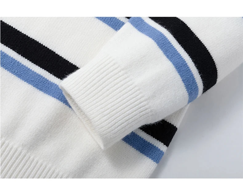 Retro 90's Stripe Sweater-streetwear-techwear