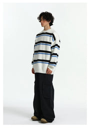 Retro 90's Stripe Sweater-streetwear-techwear