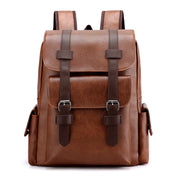 Retro Classic Faux Leather Backpack-streetwear-techwear