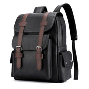Retro Classic Faux Leather Backpack-streetwear-techwear