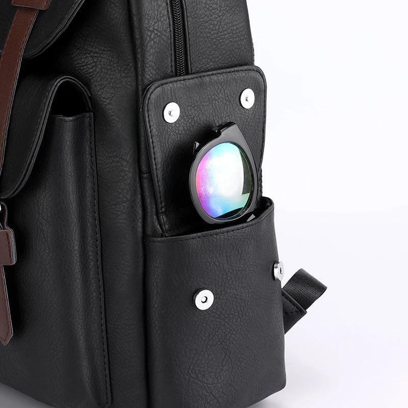 Retro Classic Faux Leather Backpack-streetwear-techwear