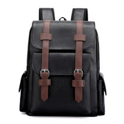 Retro Classic Faux Leather Backpack-streetwear-techwear