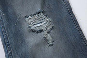 Ripped Fade Denim Jeans-streetwear-techwear