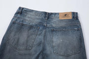 Ripped Fade Denim Jeans-streetwear-techwear