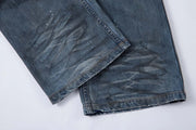 Ripped Fade Denim Jeans-streetwear-techwear