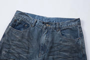 Ripped Fade Denim Jeans-streetwear-techwear