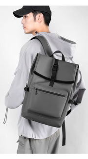 Rubberised Roll Top Backpack-streetwear-techwear