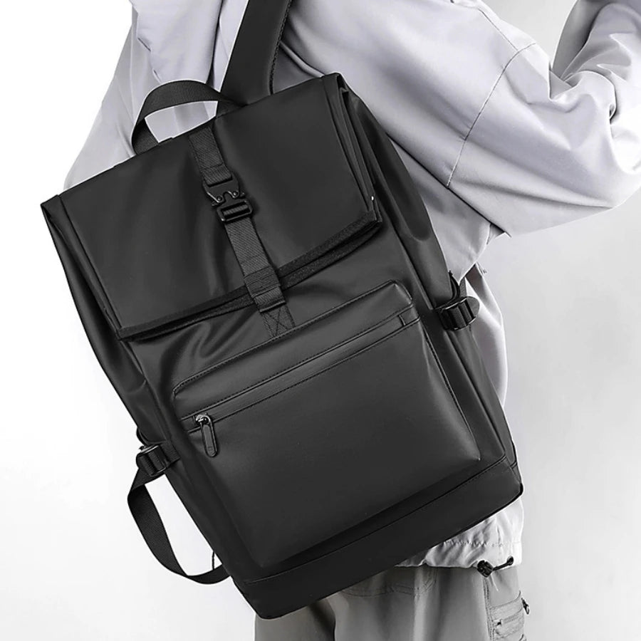 Rubberised Roll Top Backpack-streetwear-techwear