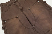 Rust Wash Loose Fit Carpenter Jeans-streetwear-techwear