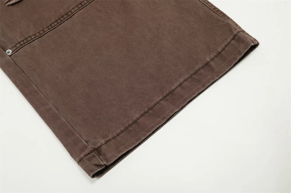 Rust Wash Loose Fit Carpenter Jeans-streetwear-techwear