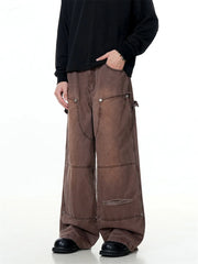 Rust Wash Loose Fit Carpenter Jeans-streetwear-techwear