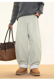 Fleece Lined Wide Leg Pants-streetwear-techwear